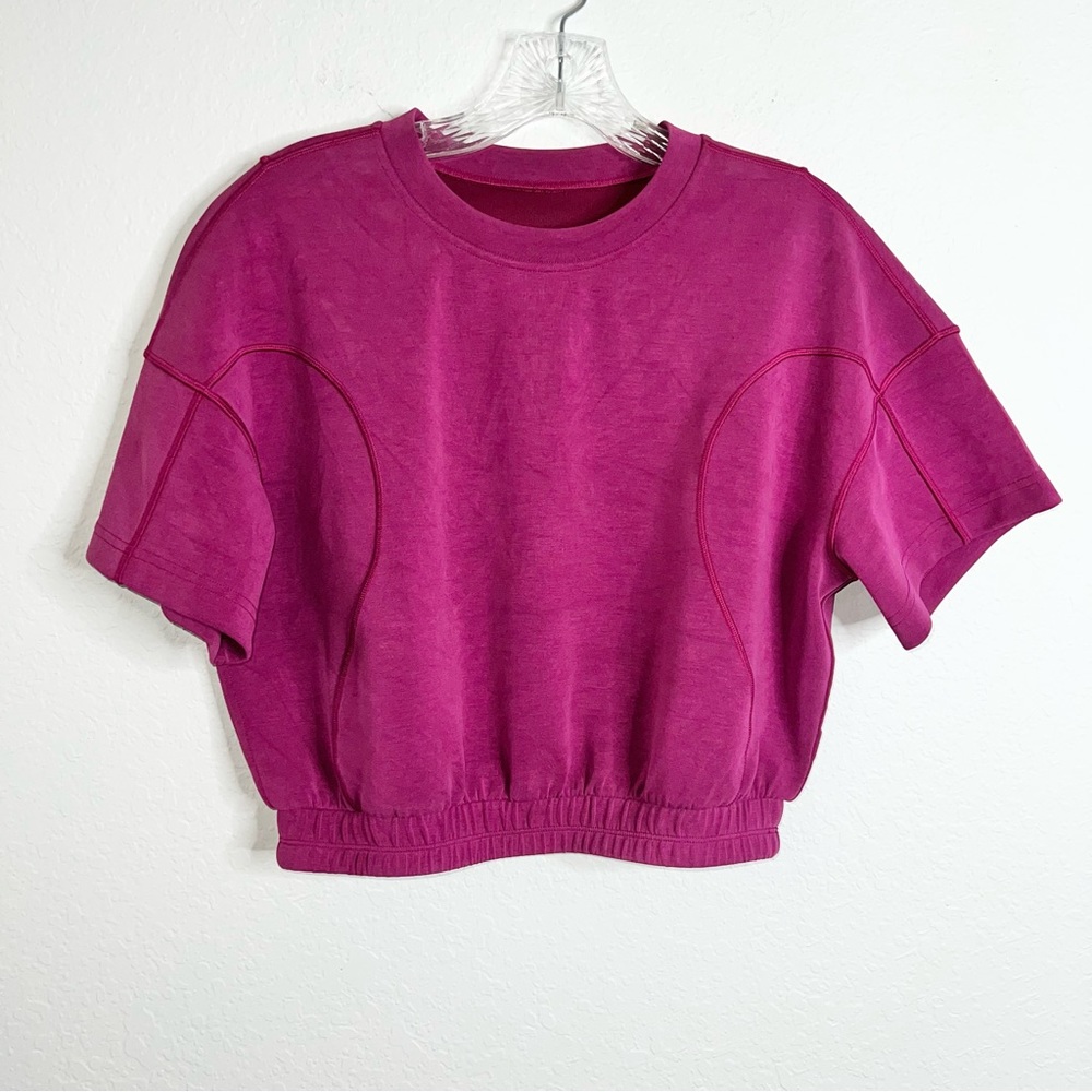 lululemon athletica Women's Short Sleeve Cropped Tee in Magenta